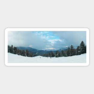 ski slope panorama Sticker